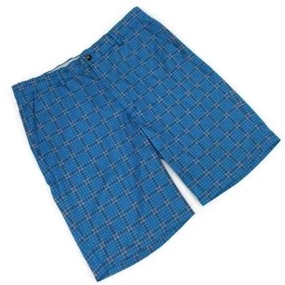 Greg Norman Collection Other - Greg Norman Mens Golf Shorts Sz 34 Blue Peach Flat Front